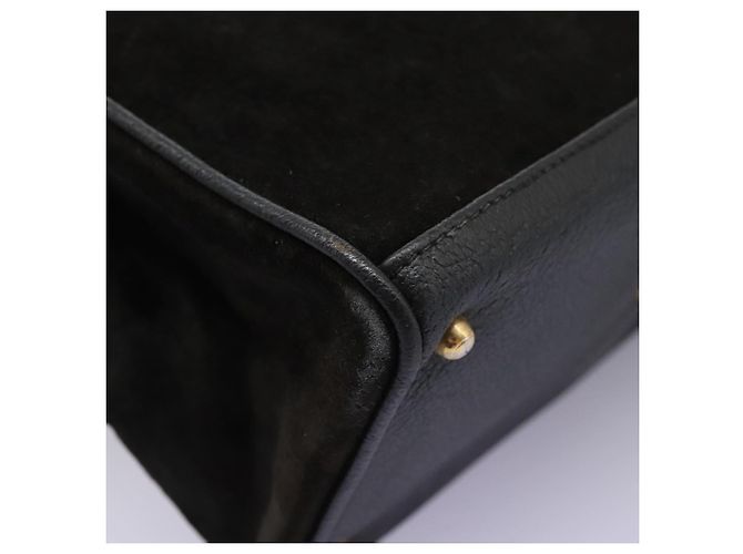 Bamboo Borsa a mano GUCCI in pelle scamosciata nera e oro 000 122 0316 Auth nb100 Nero D'oro - vista 12