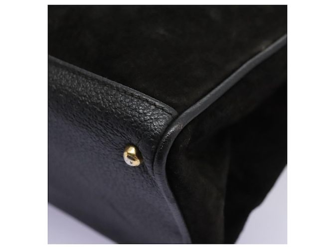 Bamboo Borsa a mano GUCCI in pelle scamosciata nera e oro 000 122 0316 Auth nb100 Nero D'oro - vista 13