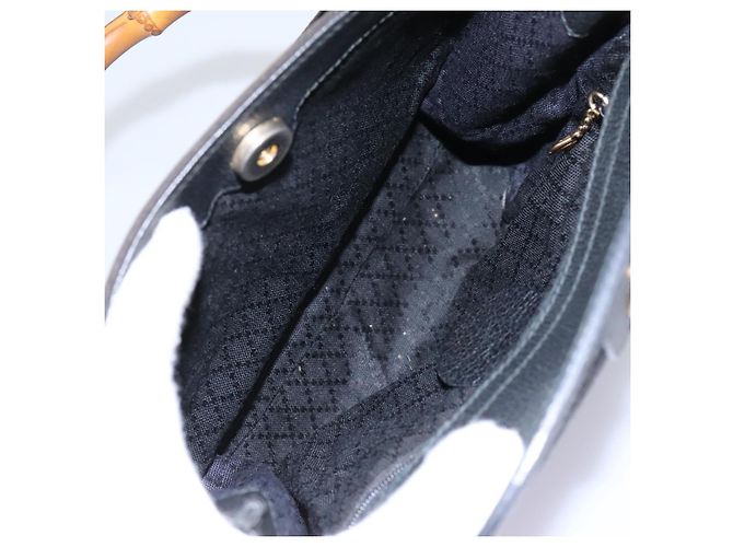 Bamboo Borsa a mano GUCCI in pelle scamosciata nera e oro 000 122 0316 Auth nb100 Nero D'oro - vista 16
