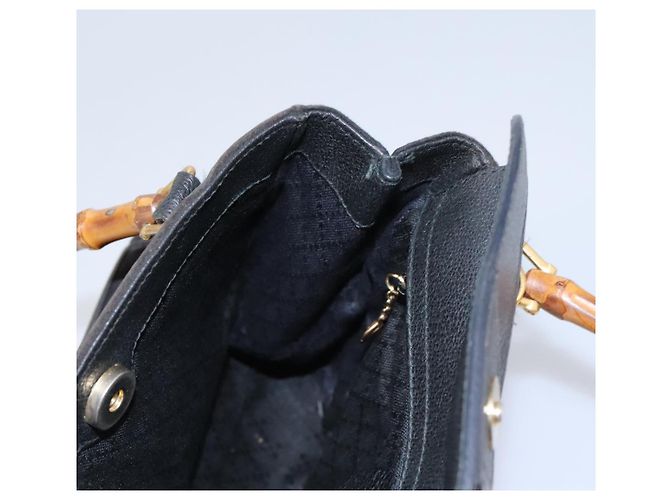 Bamboo Borsa a mano GUCCI in pelle scamosciata nera e oro 000 122 0316 Auth nb100 Nero D'oro - vista 17