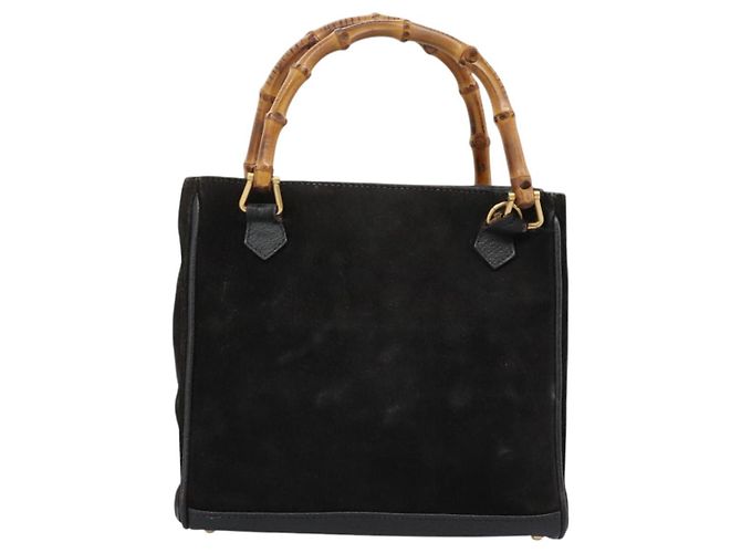 Bamboo Borsa a mano GUCCI in pelle scamosciata nera e oro 000 122 0316 Auth nb100 Nero D'oro - vista 3