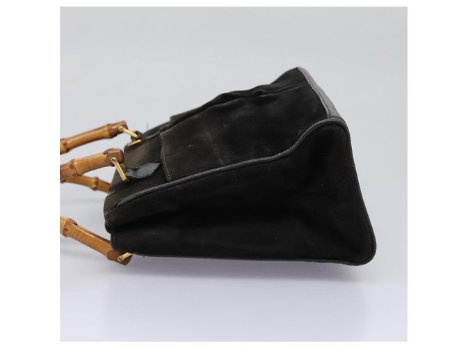 Bamboo Borsa a mano GUCCI in pelle scamosciata nera e oro 000 122 0316 Auth nb100 Nero D'oro - vista 4