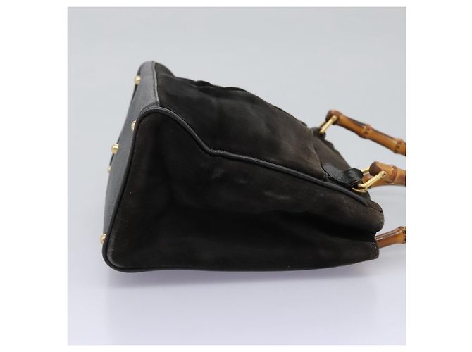 Bamboo Borsa a mano GUCCI in pelle scamosciata nera e oro 000 122 0316 Auth nb100 Nero D'oro - vista 5