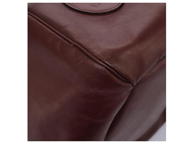 CARTIER Borsa a Spalla Must Line Pelle Bordeaux Oro Auth bs22994 D'oro Bordò - vista 11