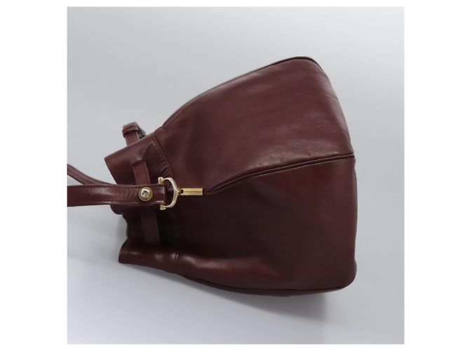 CARTIER Borsa a Spalla Must Line Pelle Bordeaux Oro Auth bs22994 D'oro Bordò - vista 4