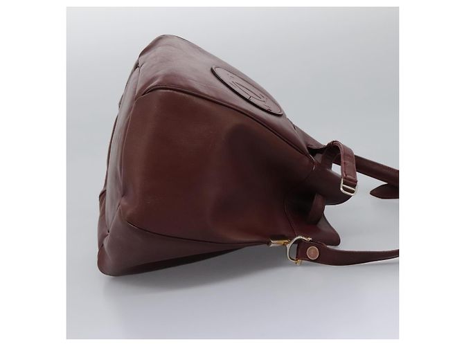 CARTIER Borsa a Spalla Must Line Pelle Bordeaux Oro Auth bs22994 D'oro Bordò - vista 5