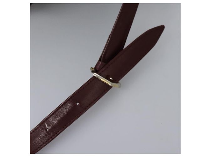 CARTIER Borsa a Spalla Must Line Pelle Bordeaux Oro Auth bs22994 D'oro Bordò - vista 8