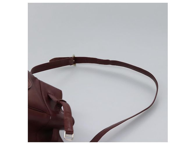 CARTIER Borsa a Spalla Must Line Pelle Bordeaux Oro Auth bs22994 D'oro Bordò - vista 9