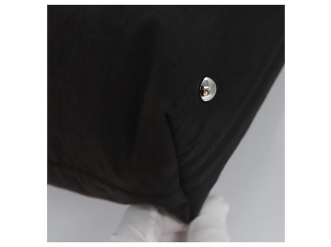 Sac à main Gancini en toile noire et argent de Salvatore Ferragamo Auth bs23065 Argenté - vue 10