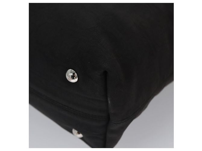 Sac à main Gancini en toile noire et argent de Salvatore Ferragamo Auth bs23065 Argenté - vue 11