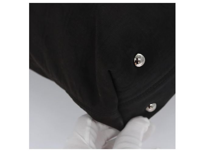 Sac à main Gancini en toile noire et argent de Salvatore Ferragamo Auth bs23065 Argenté - vue 12