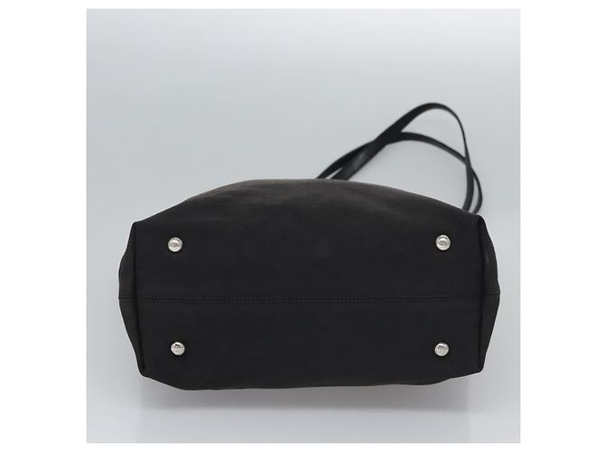 Sac à main Gancini en toile noire et argent de Salvatore Ferragamo Auth bs23065 Argenté - vue 9