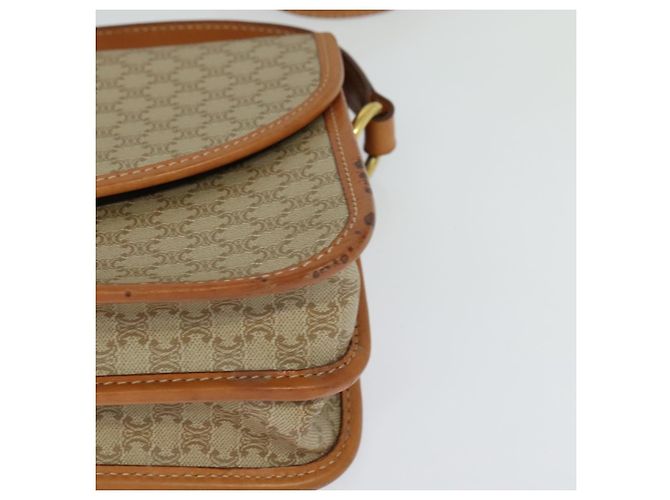 Céline Borsa a spalla in tela Macadam CELINE beige oro Auth JB008 D'oro - vista 11
