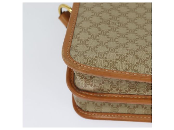 Céline Borsa a spalla in tela Macadam CELINE beige oro Auth JB008 D'oro - vista 12