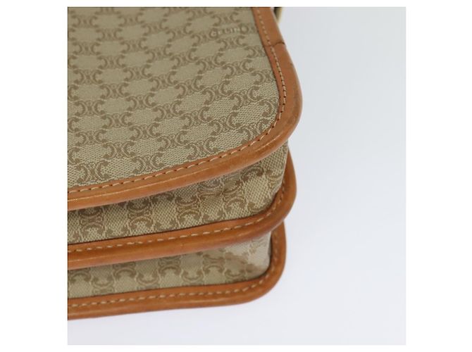 Céline Borsa a spalla in tela Macadam CELINE beige oro Auth JB008 D'oro - vista 13
