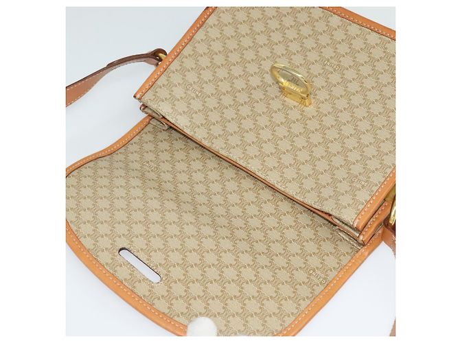 Céline Borsa a spalla in tela Macadam CELINE beige oro Auth JB008 D'oro - vista 15