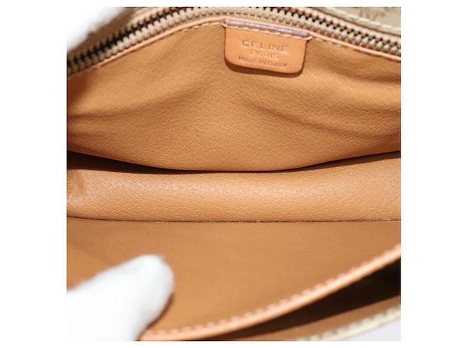 Céline Borsa a spalla in tela Macadam CELINE beige oro Auth JB008 D'oro - vista 17