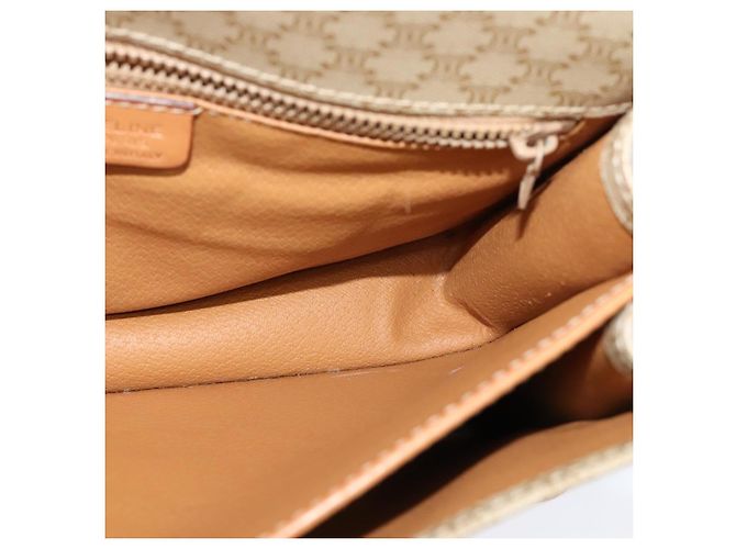 Céline Borsa a spalla in tela Macadam CELINE beige oro Auth JB008 D'oro - vista 18