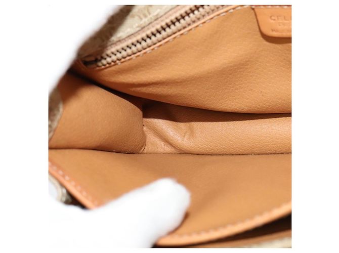 Céline Borsa a spalla in tela Macadam CELINE beige oro Auth JB008 D'oro - vista 19