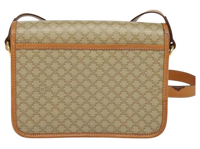 Céline Borsa a spalla in tela Macadam CELINE beige oro Auth JB008 D'oro - vista 3