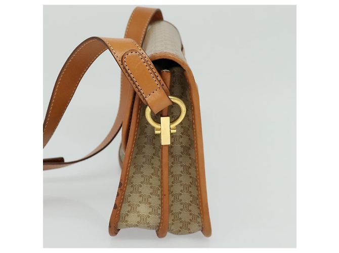 Céline Borsa a spalla in tela Macadam CELINE beige oro Auth JB008 D'oro - vista 5