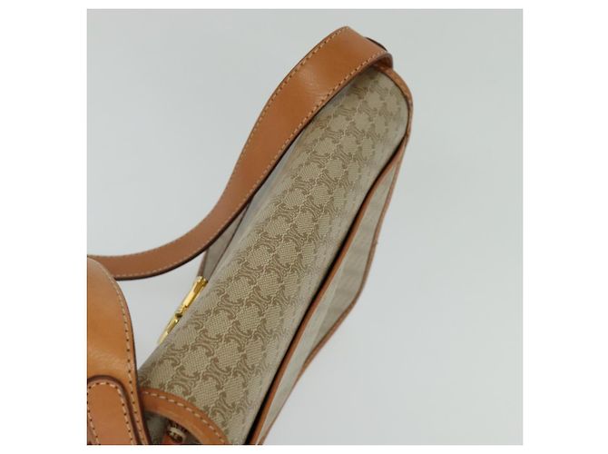 Céline Borsa a spalla in tela Macadam CELINE beige oro Auth JB008 D'oro - vista 6