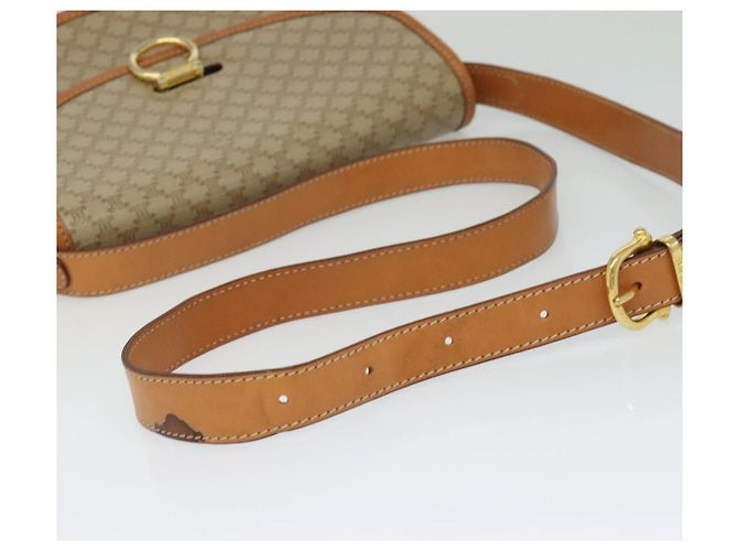 Céline Borsa a spalla in tela Macadam CELINE beige oro Auth JB008 D'oro - vista 7