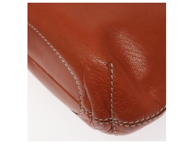 Céline Borsa a spalla in pelle arancione Auth EC246 - vista 10