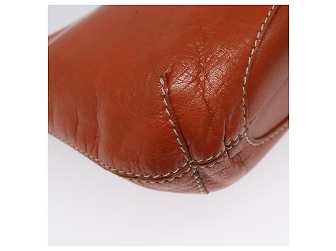 Céline Borsa a spalla in pelle arancione Auth EC246 - vista 13