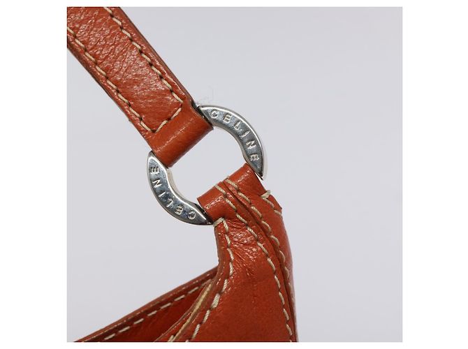 Céline Borsa a spalla in pelle arancione Auth EC246 - vista 14