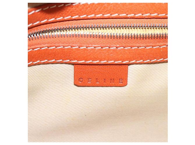 Céline Borsa a spalla in pelle arancione Auth EC246 - vista 16