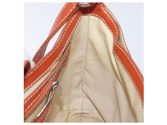 Céline Borsa a spalla in pelle arancione Auth EC246 - vista 18