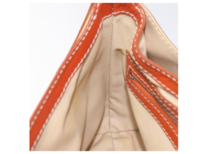 Céline Borsa a spalla in pelle arancione Auth EC246 - vista 19