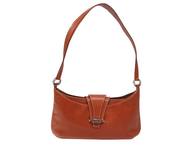 Céline Borsa a spalla in pelle arancione Auth EC246 - vista 2