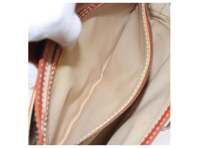 Céline Borsa a spalla in pelle arancione Auth EC246 - vista 20