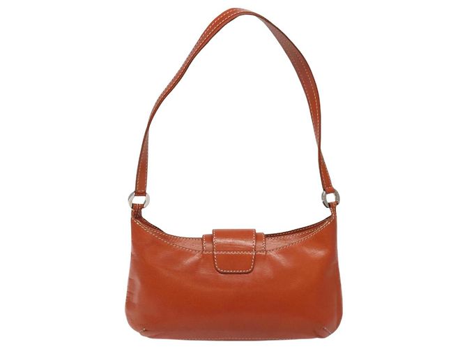 Céline Borsa a spalla in pelle arancione Auth EC246 - vista 3