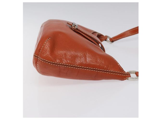 Céline Borsa a spalla in pelle arancione Auth EC246 - vista 4