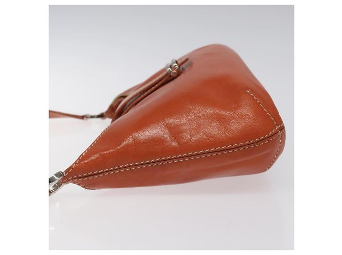 Céline Borsa a spalla in pelle arancione Auth EC246 - vista 5