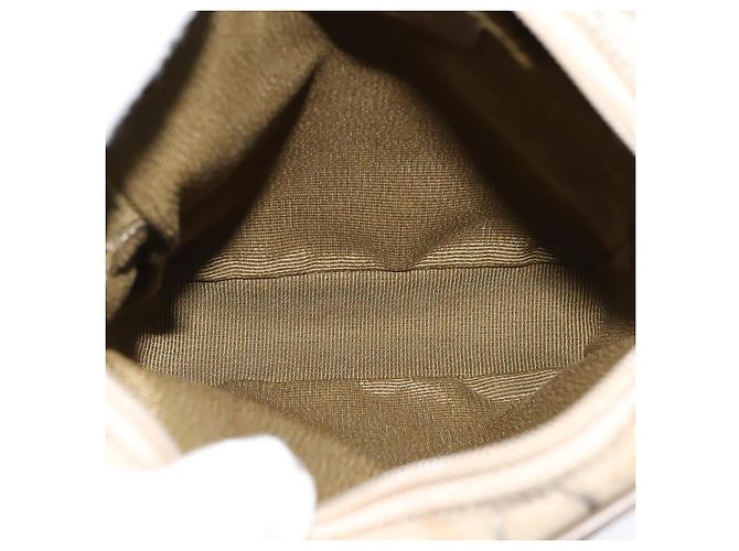 Borsa a spalla Salvatore Ferragamo in tela beige Auth fm4423 - vista 15