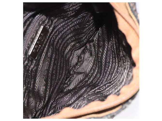PRADA Borsa a mano in lana marrone Auth hk2259 - vista 17