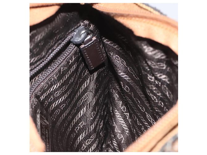 PRADA Borsa a mano in lana marrone Auth hk2259 - vista 18