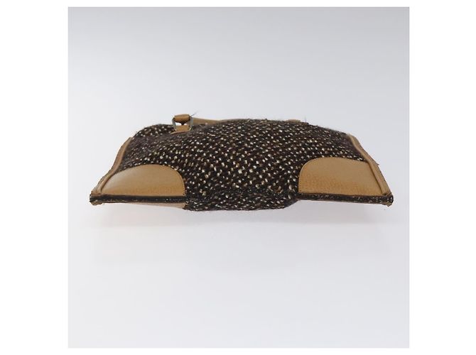 PRADA Borsa a mano in lana marrone Auth hk2259 - vista 9