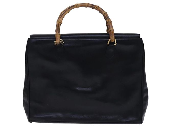 Borsa a mano in pelle Gucci Bamboo nera e oro 002 2855 0322 0 Auth fm4384 Nero D'oro - vista 3