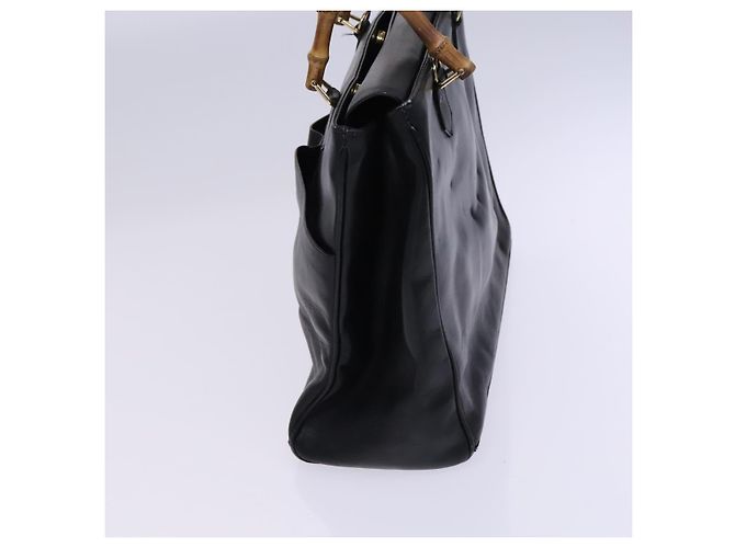 Borsa a mano in pelle Gucci Bamboo nera e oro 002 2855 0322 0 Auth fm4384 Nero D'oro - vista 4