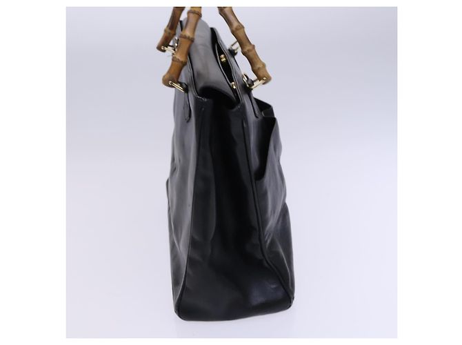 Borsa a mano in pelle Gucci Bamboo nera e oro 002 2855 0322 0 Auth fm4384 Nero D'oro - vista 5