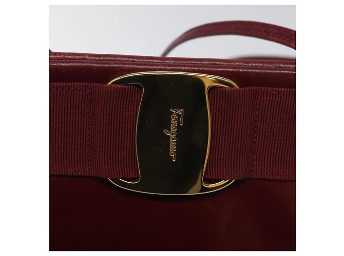 Borsa a spalla Salvatore Ferragamo in pelle rossa dorata Auth EC330 Rosso D'oro - vista 14