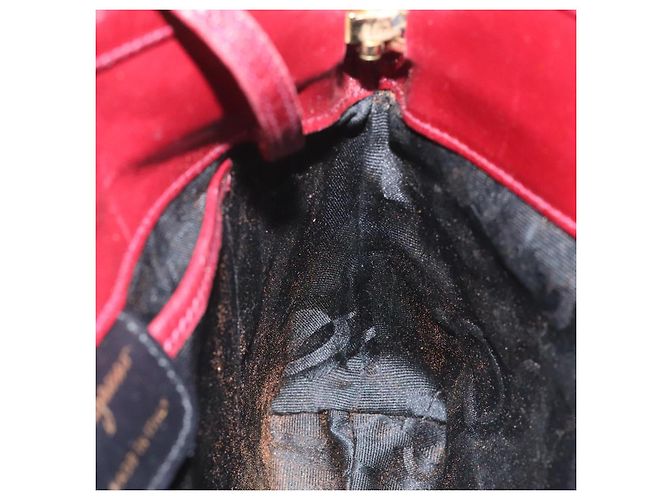 Borsa a spalla Salvatore Ferragamo in pelle rossa dorata Auth EC330 Rosso D'oro - vista 17