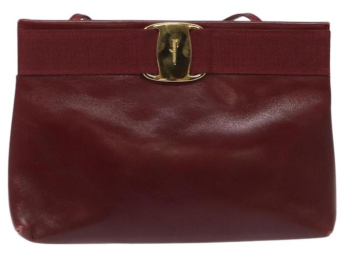 Borsa a spalla Salvatore Ferragamo in pelle rossa dorata Auth EC330 Rosso D'oro - vista 2