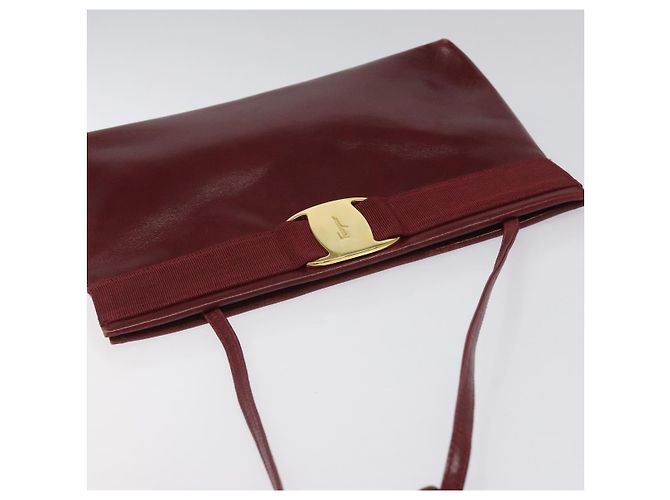 Borsa a spalla Salvatore Ferragamo in pelle rossa dorata Auth EC330 Rosso D'oro - vista 6