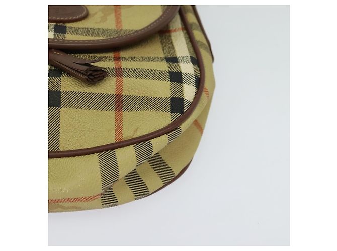 Autre Marque Borsa a spalla Burberrys Nova Check in pelle PVC beige Auth EC421 - vista 11